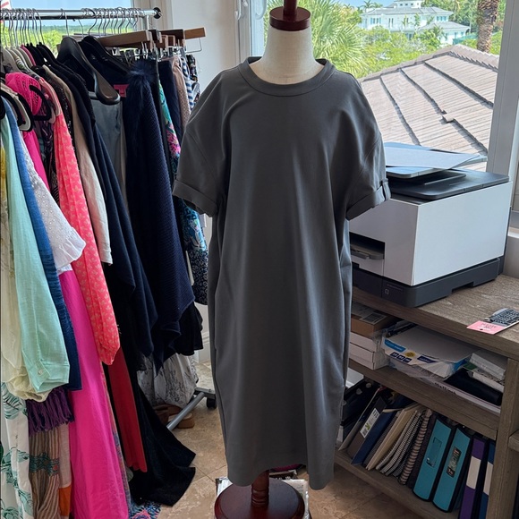 Brunello Cucinelli Gray Midi Dress - Picture 1 of 3